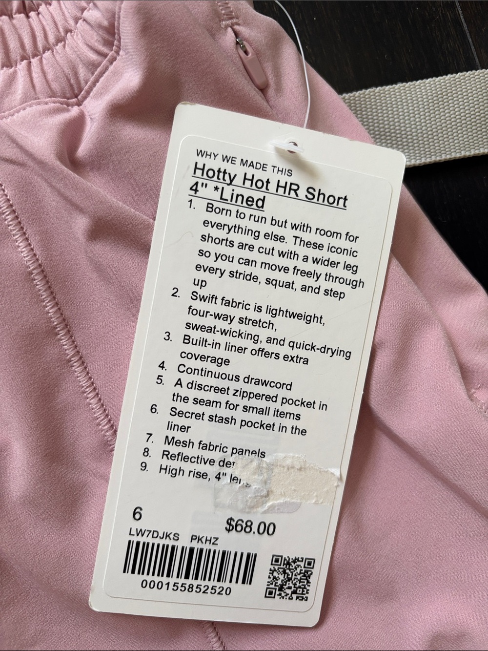 LULULEMON HOTTY HOT HR SHORTS 4” in PINK HAZE SZ 6,8,10 NWT - Picture 5 of 11